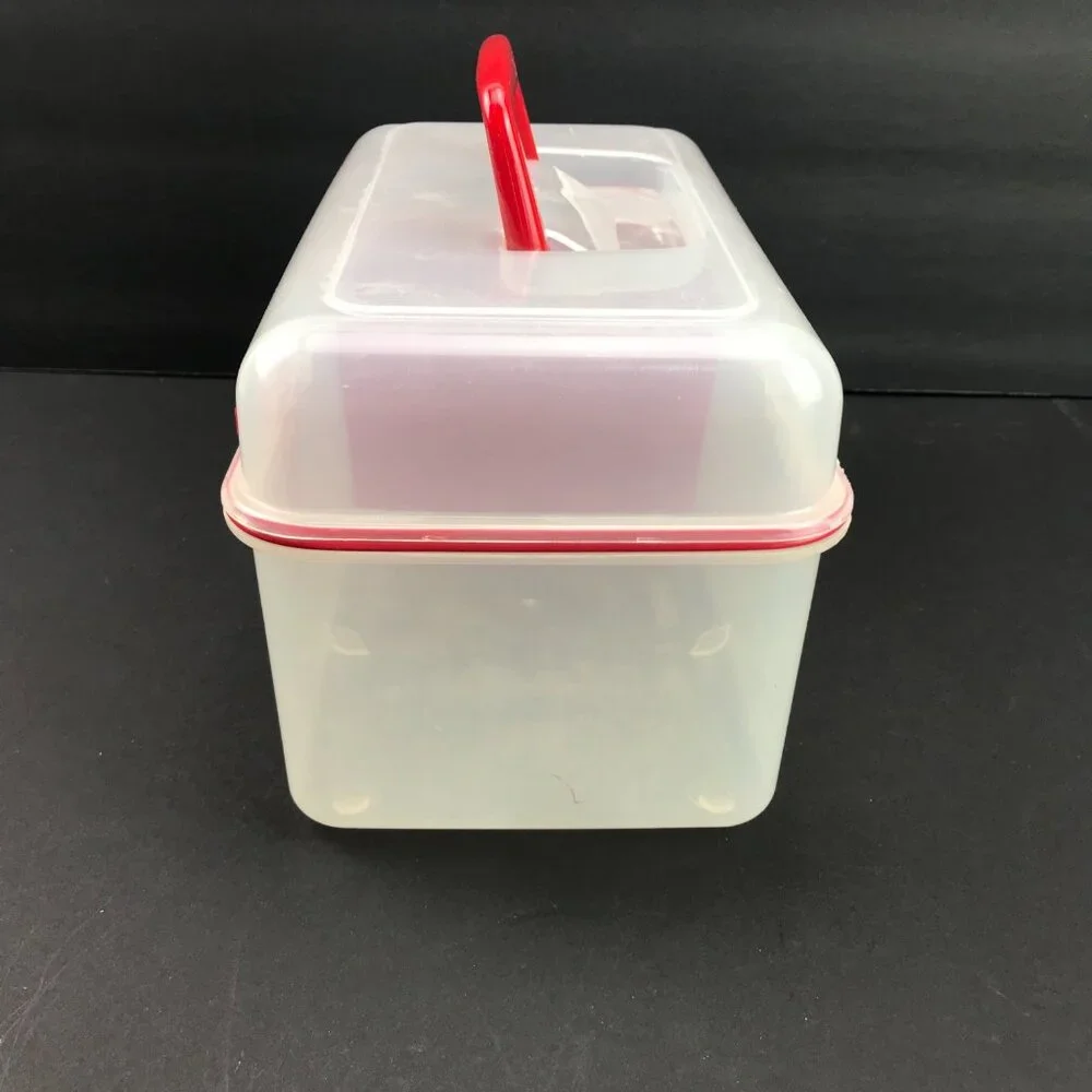 Clear Red Lunch Organizing Box Caddy 9.5